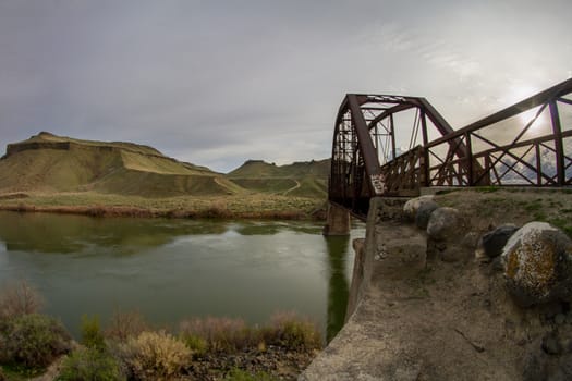 bridge footpath crossing a river