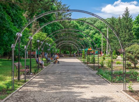 Odessa, Ukraine - 06.09.2019. Alleys in Gorky Park in Odessa, Ukraine, on a sunny summer day