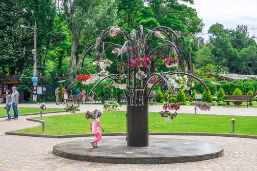 Odessa, Ukraine - 06.09.2019. Sculpture in the Gorky Park in Odessa, Ukraine, on a sunny summer day