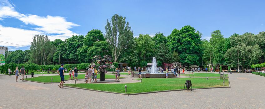 Odessa, Ukraine - 06.09.2019. Fountains in Gorky Park in Odessa, Ukraine