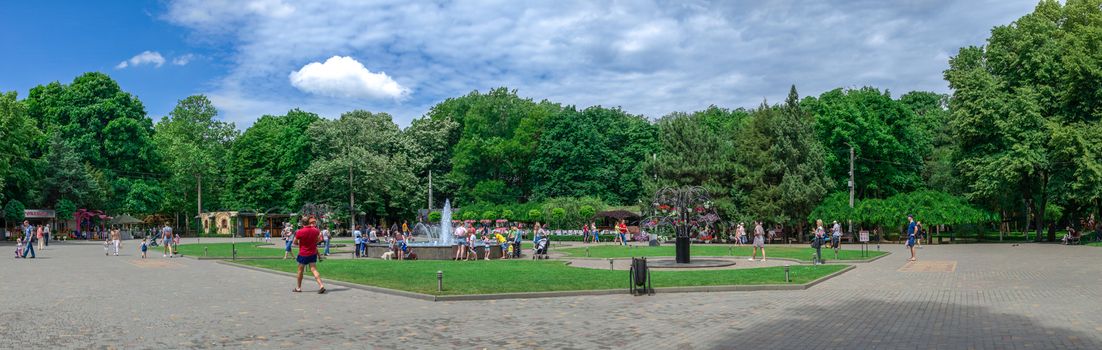 Odessa, Ukraine - 06.09.2019. Fountains in Gorky Park in Odessa, Ukraine