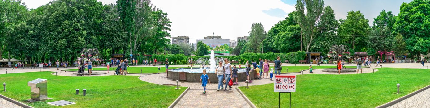 Odessa, Ukraine - 06.09.2019. Fountains in Gorky Park in Odessa, Ukraine