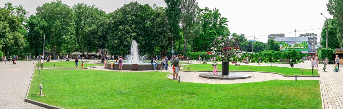 Odessa, Ukraine - 06.09.2019. Fountains in Gorky Park in Odessa, Ukraine