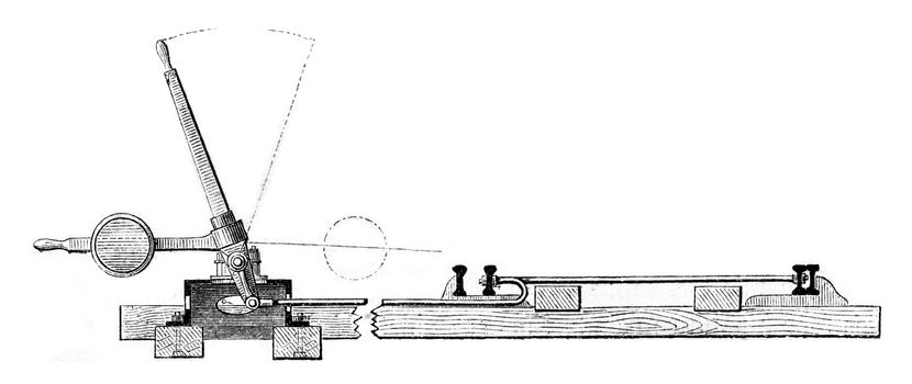 Simple vertical section hands to understand the manoeuvre, vintage engraved illustration. Magasin Pittoresque 1861.
