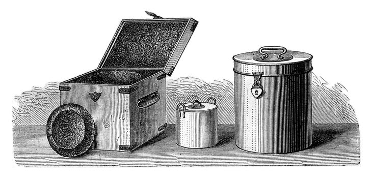 Popular small kitchen, vintage engraved illustration. Magasin Pittoresque 1870.
