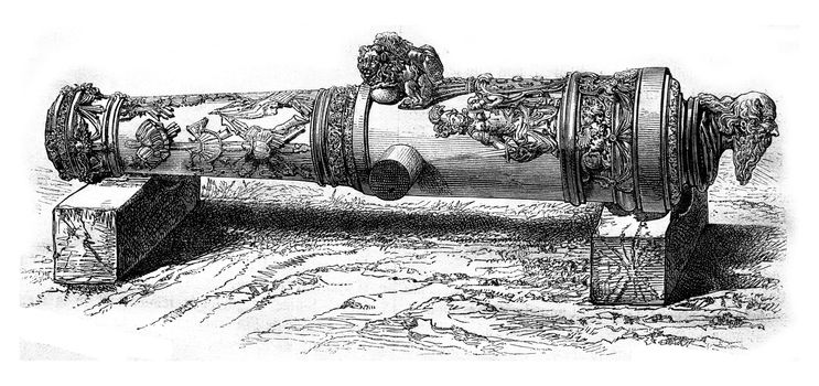 The Cannon St. Paul, National Museum of Florence, vintage engraved illustration. Magasin Pittoresque 1876.
