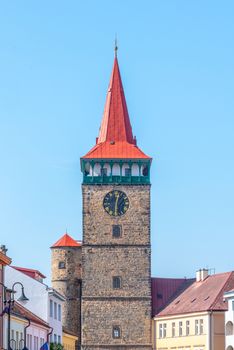 Detailed view of Valdice Gate, or Valdicka brana, in Jicin, Czech Republic.