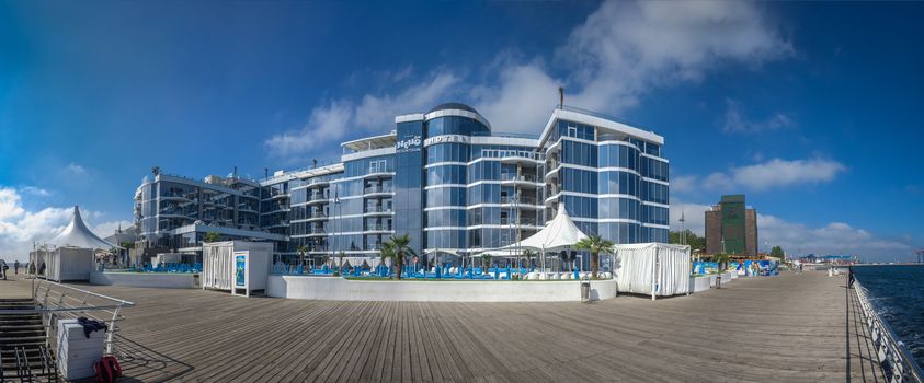 Odessa, Ukraine - 09.12.2018. Odessa Dolphinarium outside panoramic view in a sunny summer day.