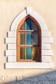 A Neo-Gothic architectural style window in Victoria West in the Northern Cape Province