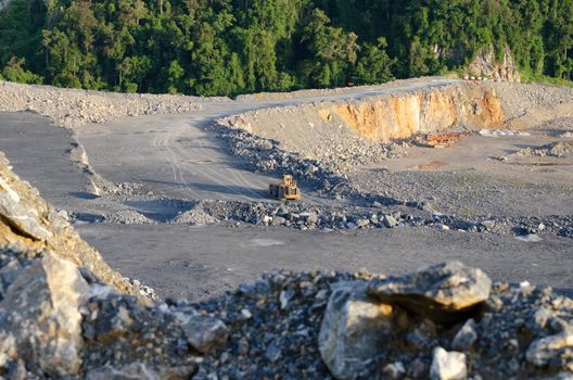 Open Areas for Limestone Mining .This area has been mined for limestone,Thailand