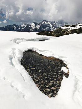 The Alpe d Huez ski domain in the French Alps