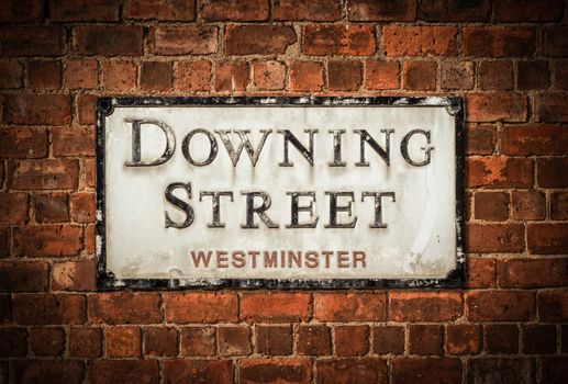 A Sign For Downing Street, Official Residence Of The British Prime Minister, In Westminster, London