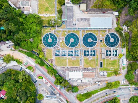 Small local sewage treatment in hong kong city outdoor