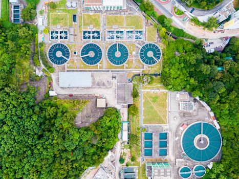 Small local sewage treatment in hong kong city outdoor