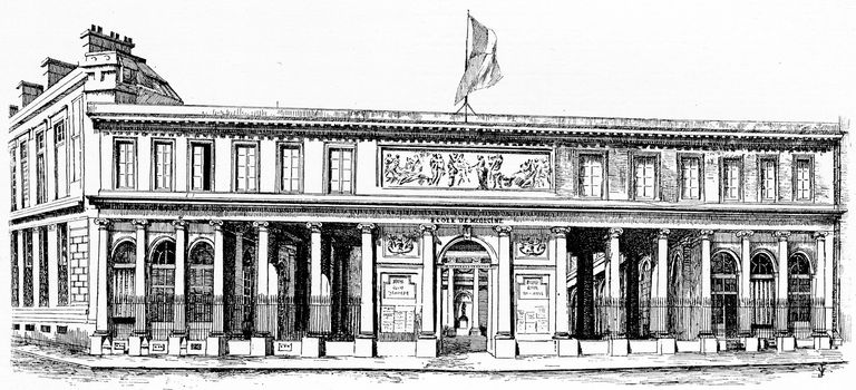 The School of Medicine, vintage engraved illustration. Paris - Auguste VITU – 1890.