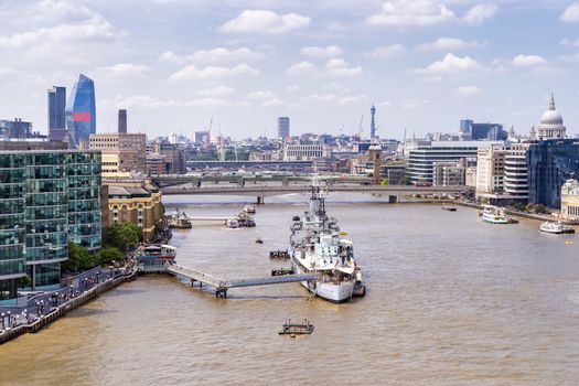 London downtown cityscape skylines building with River Thames in London UK