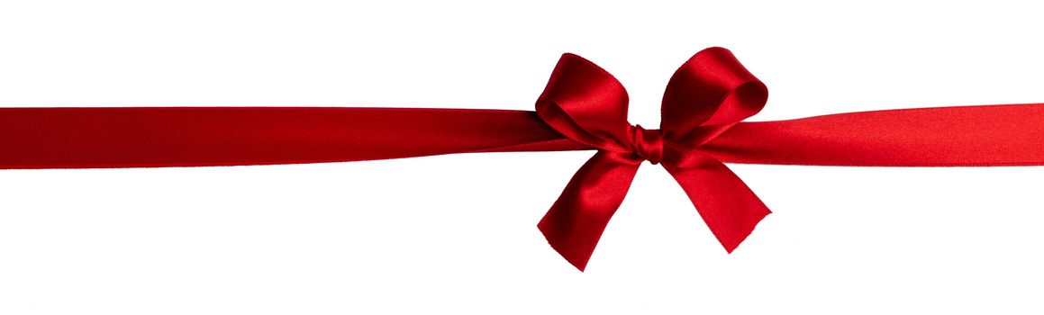 Red gift bow isolated on white background