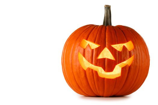 One Halloween Pumpkin isolated on white background