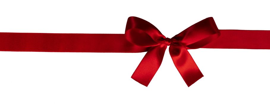 Red gift bow isolated on white background