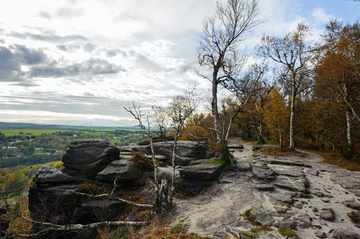 Autumn landscape - rocks, forests - all beautifully colored