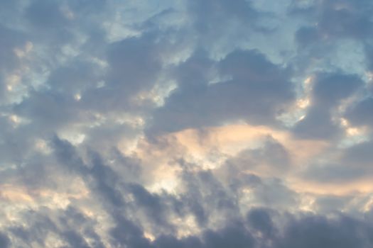 Cumulonimbus clouds evenly covering the sky before rain.