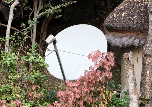 Satellite dish in the yard, Namibia, Africa