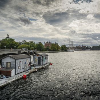 Stockholm, Sweden. September 2019. A view of an old Vessel on the port 