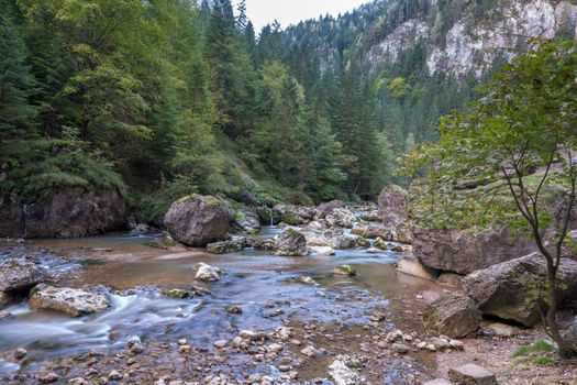 View of the Bicaz Gorge between Moldavia and Transylvania