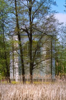 Chapel of the Virgin Mary in Studzieniczna, Poland. View from the lake.