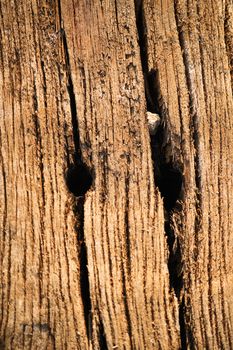 Weathered wooden texture from an old used railway sleeper.