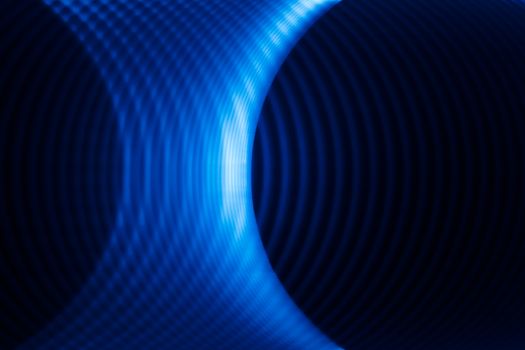 Sound waves in the visible blue color in the dark