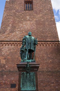 Spandau. St. Nikolai Kirche (Church) and Detail of monument Elector Joachim II. Berlin, Germany.