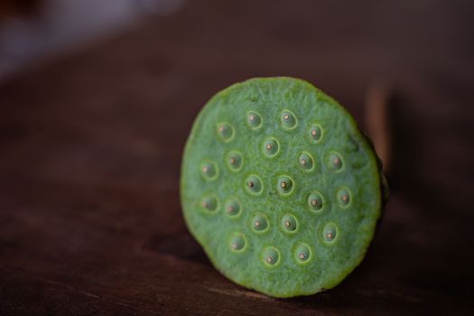 The Lotus seed pods. Green lotus seed pods background