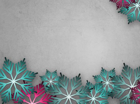 Christmas background with colorful snowflakes design, with space for text