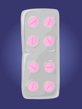 colored pills, in different presentations with background