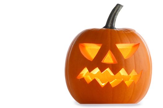 One Halloween Pumpkin isolated on white background