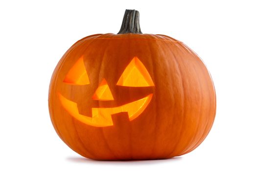One Halloween Pumpkin isolated on white background