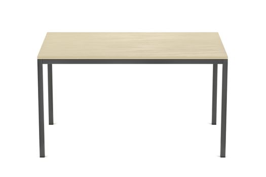 Wooden dining table on white background