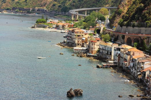 panoramic view of the houses in the chianalea village of scilla, reggio calabria