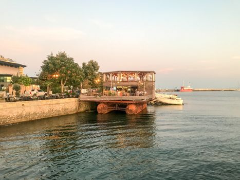 Pomorie, Bulgaria - September 12, 2019: Beautiful View From The Center Of The Sea Town.