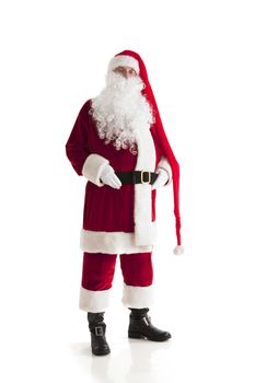 Full Body Shot of Santa Claus studio isolated on white background