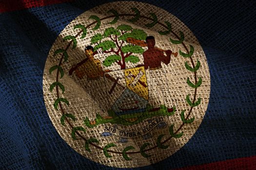 The state flag of coarse fabric Belize