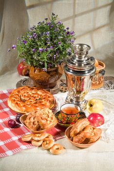 Different kinds of bread on a studio background