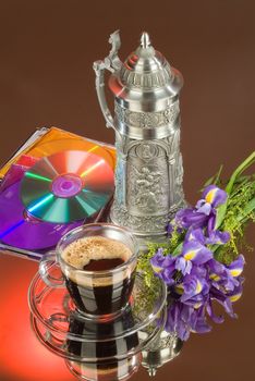 Still life with coffee in retro style