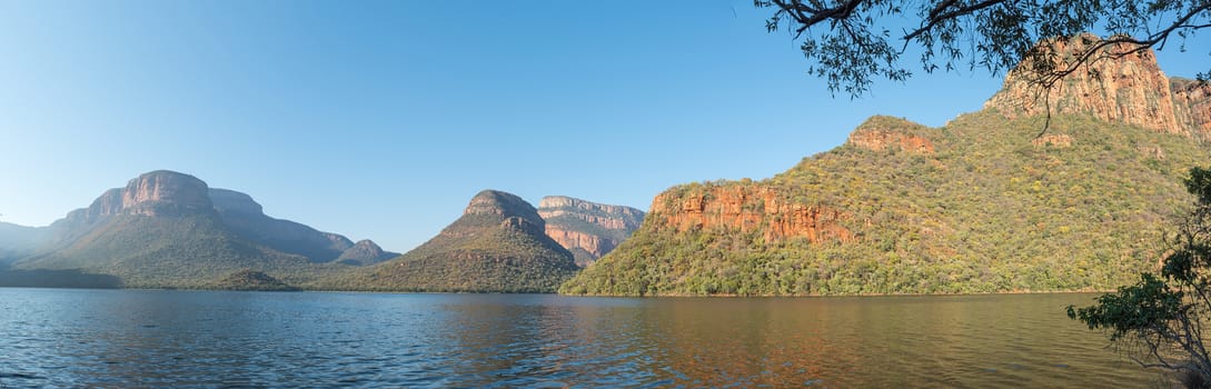 Panoramic view of the Blyderivierspoort Dam and the Blyde River Canyon