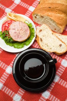 Different kinds of bread on a studio background