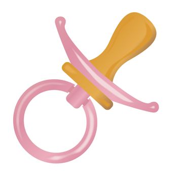 A cartoon babies pink pacifier dummy