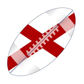 A typical american type foorball over a white background with the flag of Alabama