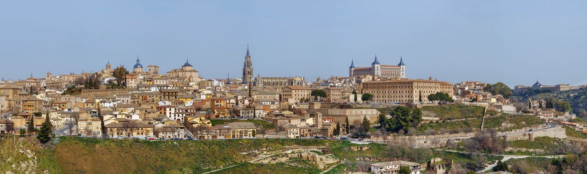 Panoramic view of Toledo historic center, Spain