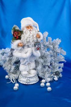 Still life with New Year accessories on a studio background